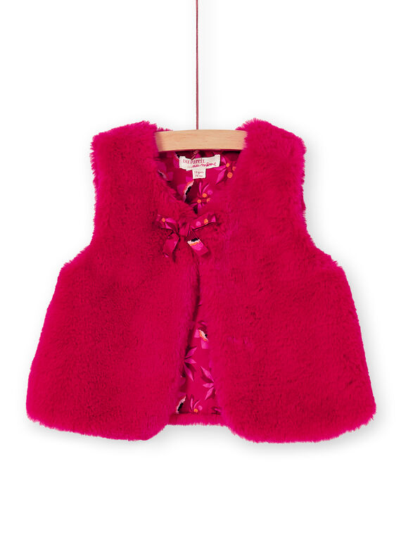 Gilet sans manche réversible fausse fourrure bébé fille KINOCAR / 20WG09Q1CARF529